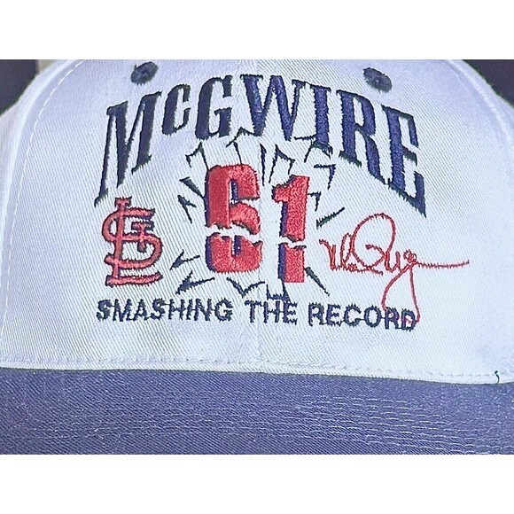 NWT Vintage St Louis Cardinals Hat Mens Snapback Mark Mcgwire Smash Record - Picture 3 of 5